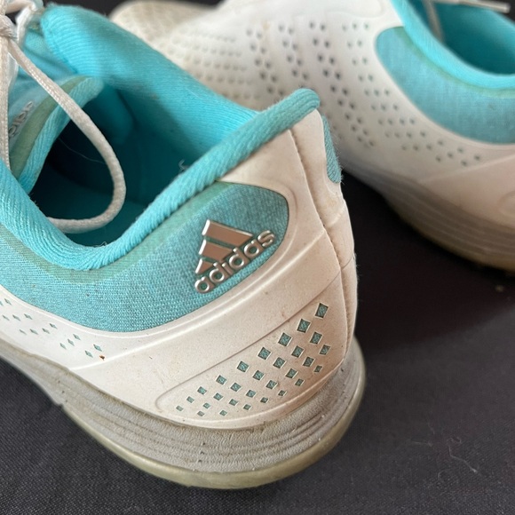 EUC Adidas women's spike-less golf shoe white/ blue/gray size 7.5 - Picture 5 of 6